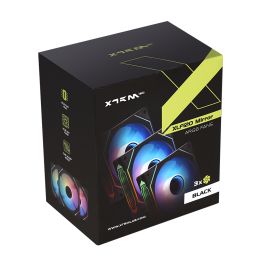 XTRMLAB XLF120 Mirror Triple Pack + Hub (Black) – Ventilateur