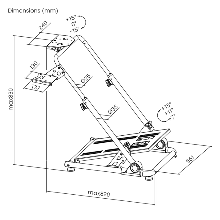 XTRMLAB RWS10-200 – Support volant et pédalier